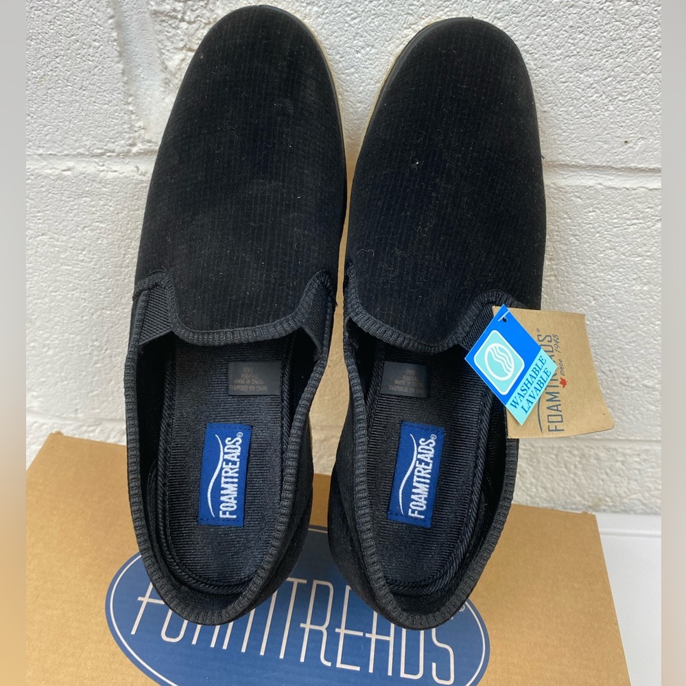 Foamtreads REGAL Men Black Velour Comfort Slippers size 9W